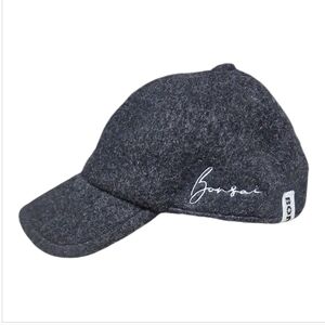 NWT • BONSAI | Italian Designer Wool Felt Curved Peak Baseball Cap Charcoal Gray
